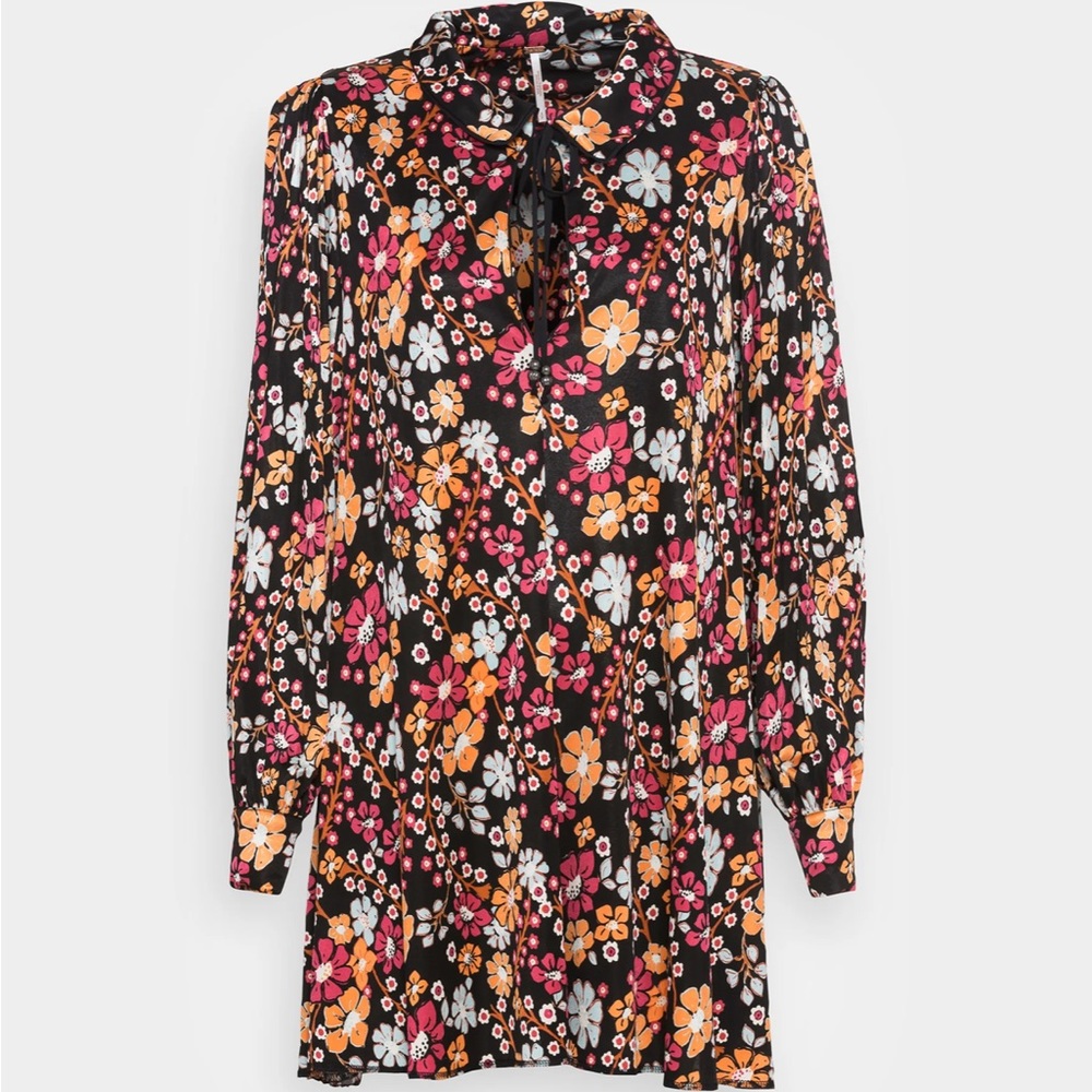 Free People “Daisy Jane Mini Dress” Black/Multicolored Floral